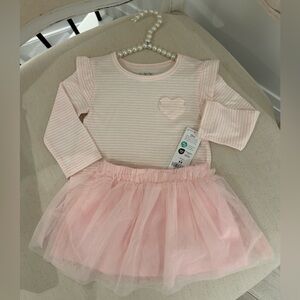 🩰 Baby 12 Mth Pretty Pink Tulle Tutu Set NWT